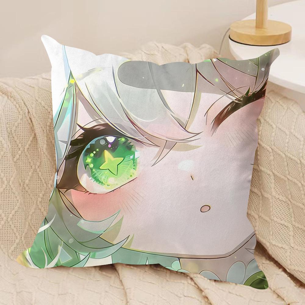 Anime Oshi No KKo Hoshino Cushion Cover Silky Short Plush Invisible Zipper Dustproof Sofa Pillow Case For Home Decor
