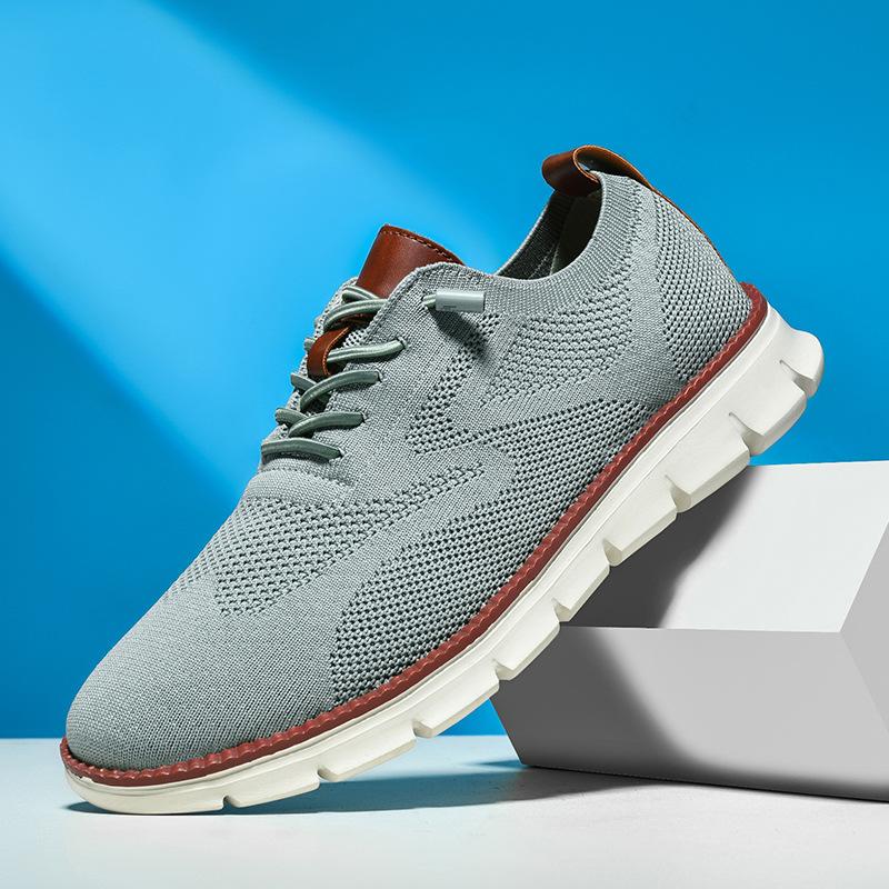 Britische Herrenschuhe Sommer Atmungsaktive Sneakers Fly-Woven Mesh Schuhe Herren Große Größe 48 Trendy Laufschuhe