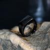 Rectangle Smooth Plain Simple Casting Ring Retro Personalized Men'S Accessories