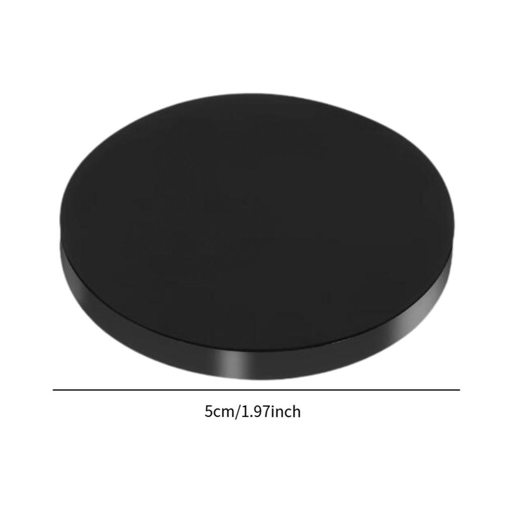 Obsidian Black Mirror Round Plate Polished Disc Home Office Decoration with Stand for Desktop Crafts
