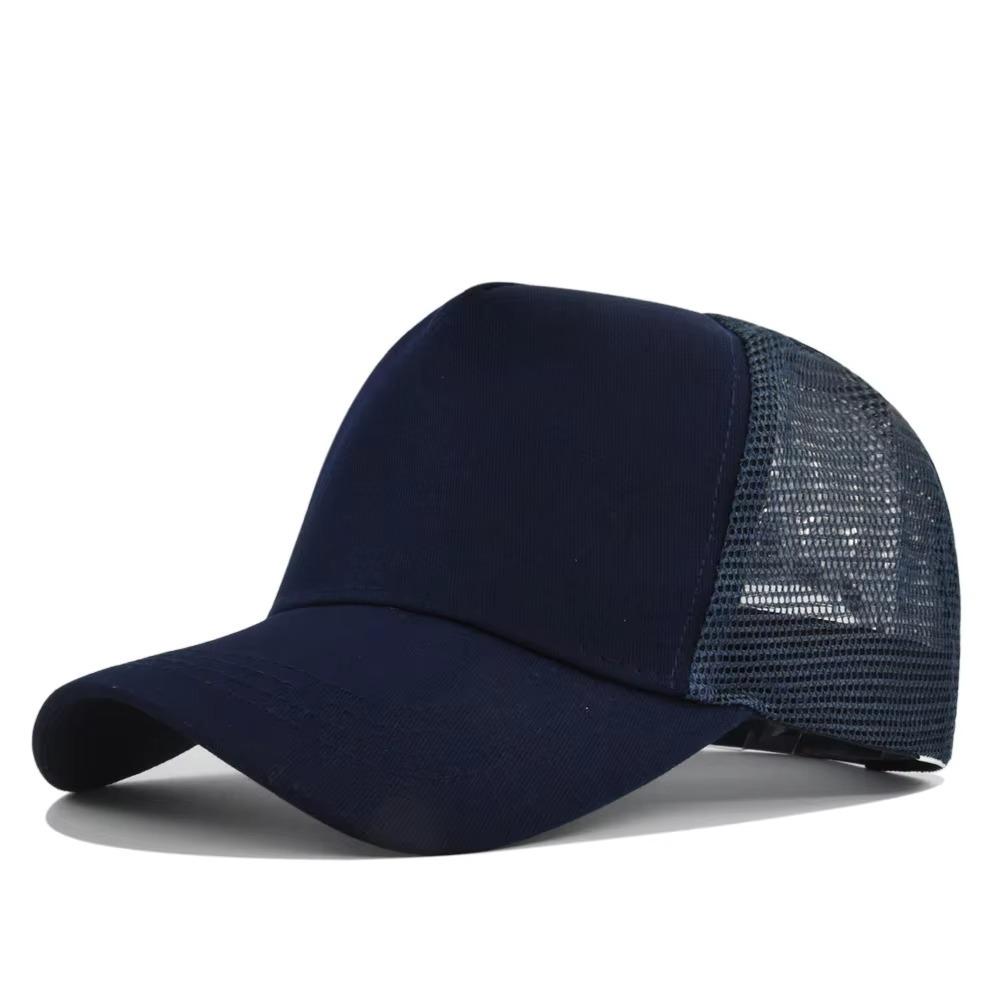 Casual 5 Panels Baseball Cap Breathable Hard Top Cap Solid Color Trucker Hat