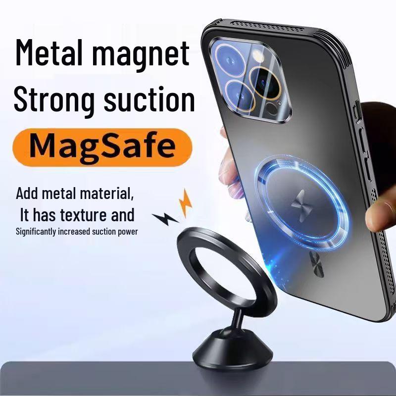 Magnetic Cooling Strap Lens Film Phone Case for iPhone 17 Pro Max - Drop-Proof, 16 Plus Compatible
