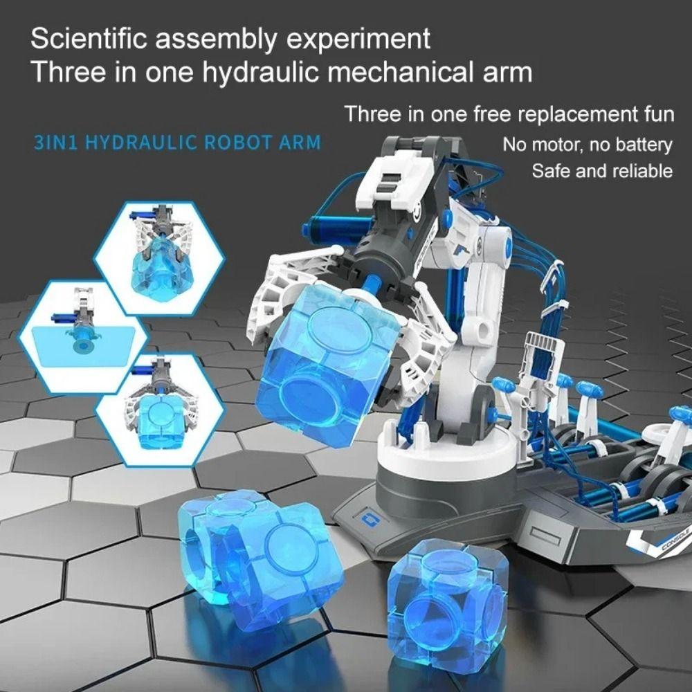 Hydraulic System Science Experiment Set 3IN1 Model Kit STEM Assembly Toys Children Education