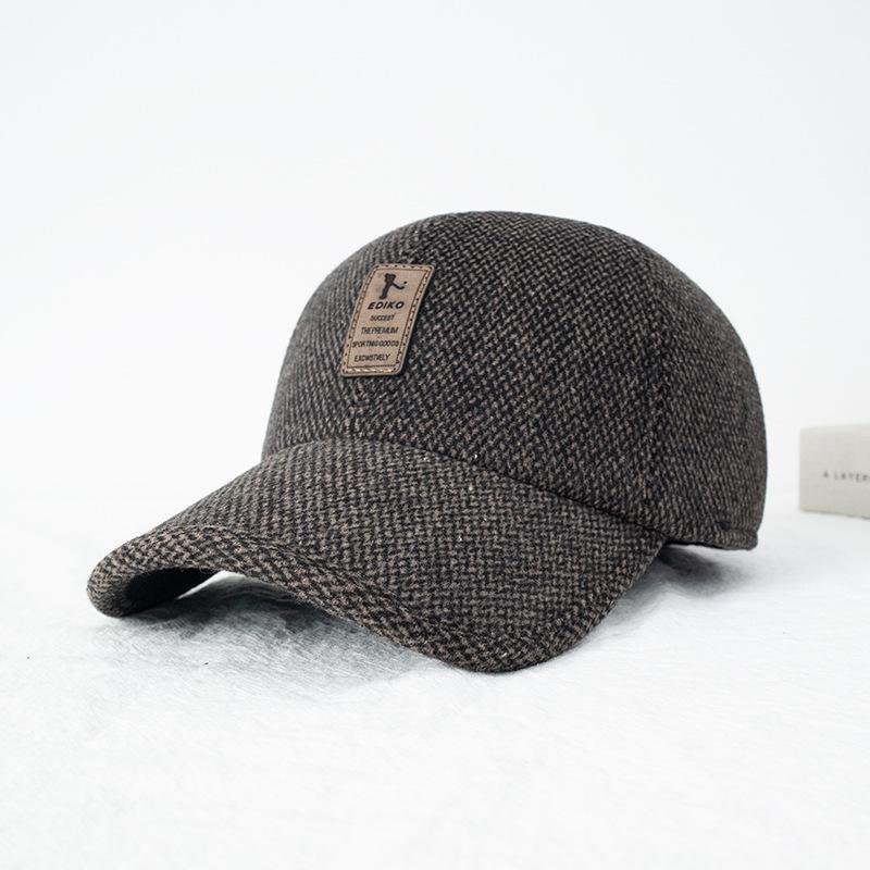 Men's Thickened Velvet Ear Protection Flat Cap for Autumn/Winter - Mid-Aged & Elderly