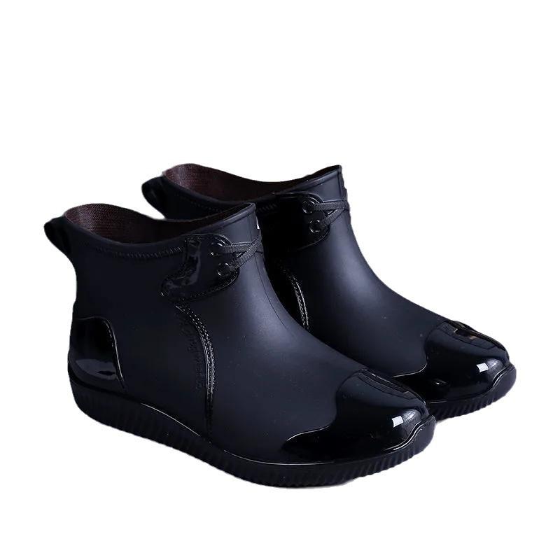 Water shoes short rain shoes men's fashion work rubber shoes non-slip outer wear fishing shoes rain boots