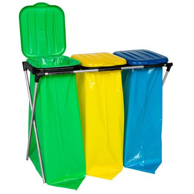 Porte-sacs poubelles 120L pour trier 3 types de déchets