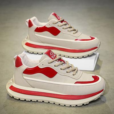 Men's Shoes 2025 Spring New Breathable Low-top Dad Shoes Versatile Trend Thick-soled Heightening Shoes Sports and Leisure Shoes