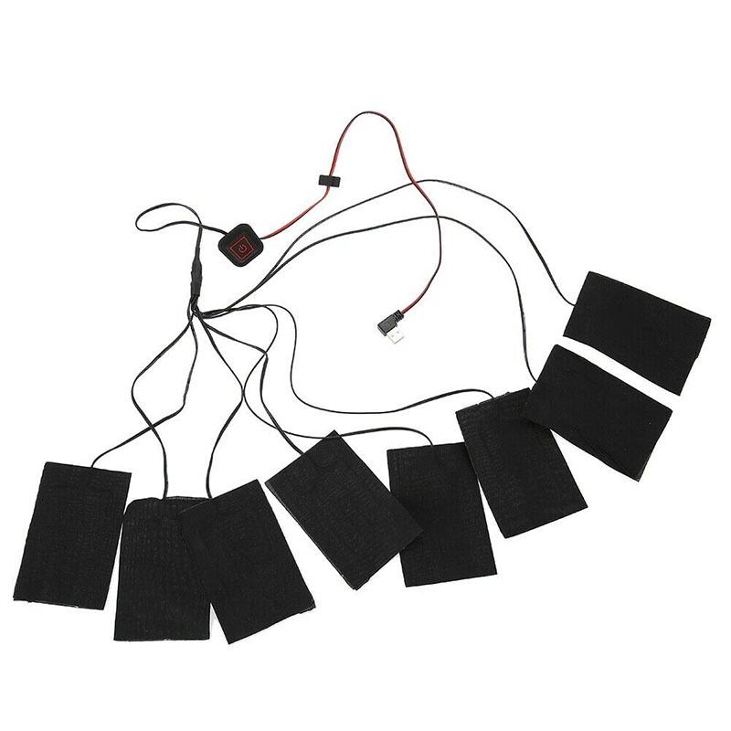 

358 USB Нагревательная накладка Терможилет Куртка с подогревом Мотоциклетная Теплая Зимняя Скорость 3 8pcs