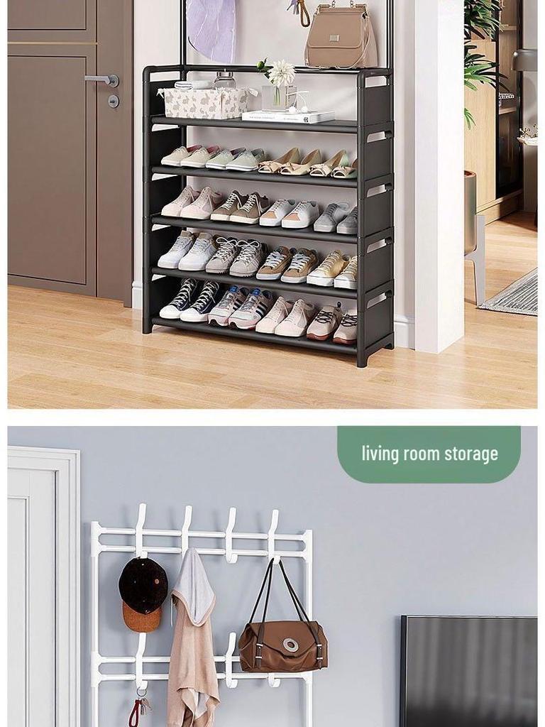 Platzsparender mehrstöckiger Schuh- und Hutständer für die Aufbewahrung im Haushalt und Schlafzimmer