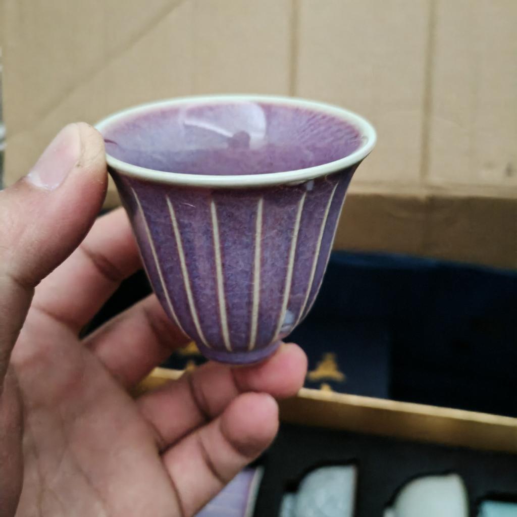 Five famous kiln teacups, tea sets, tea cups, gift boxes, household tea tasting cups, personal master cups, company souvenirs