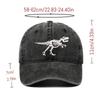 Curved Brim Dinosaur Skeleton Printed Hat Adjustable Dad Hat Baseball Cap  for Men Women
