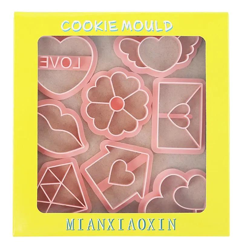 

Форма для печенья ко Дню святого Валентина, набор из 8 формочек для печенья в форме любви, формочки для печенья, кондитерские штампы, инструменты для выпечки