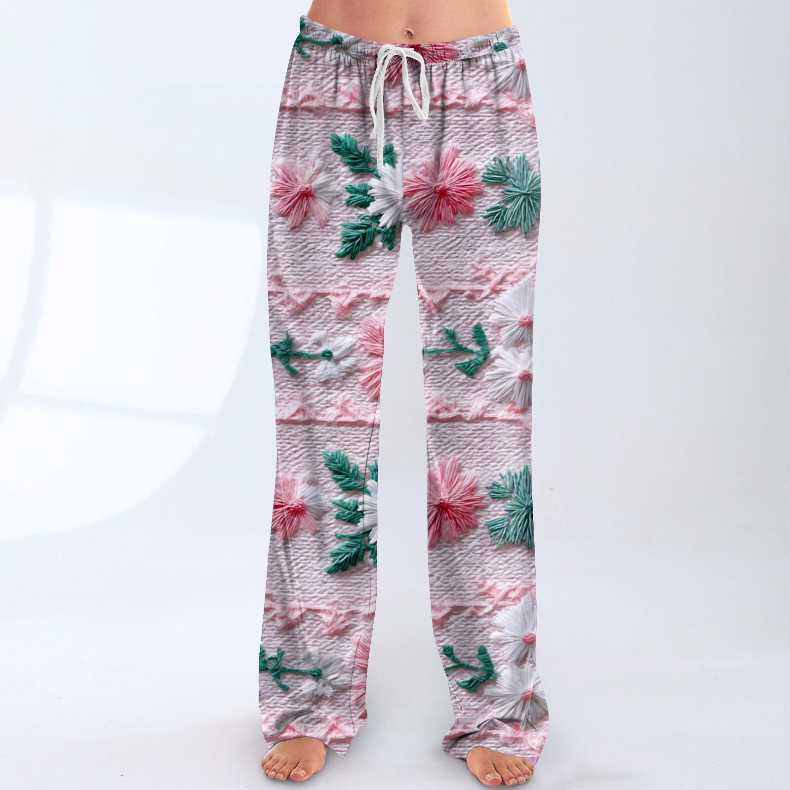 

Женские повседневные модные брюки с рождественским принтом, плюшевые повседневные брюки L