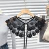 Black Hollow Out Embroidery Fake Collar Removable Shawl Sweater Skirt Sweet Decorative Collar Clothes Accessories