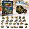 Constructive Vehicles Christmas Advent Calendar Blind Box Engineering Car Flat Hanging Ornament