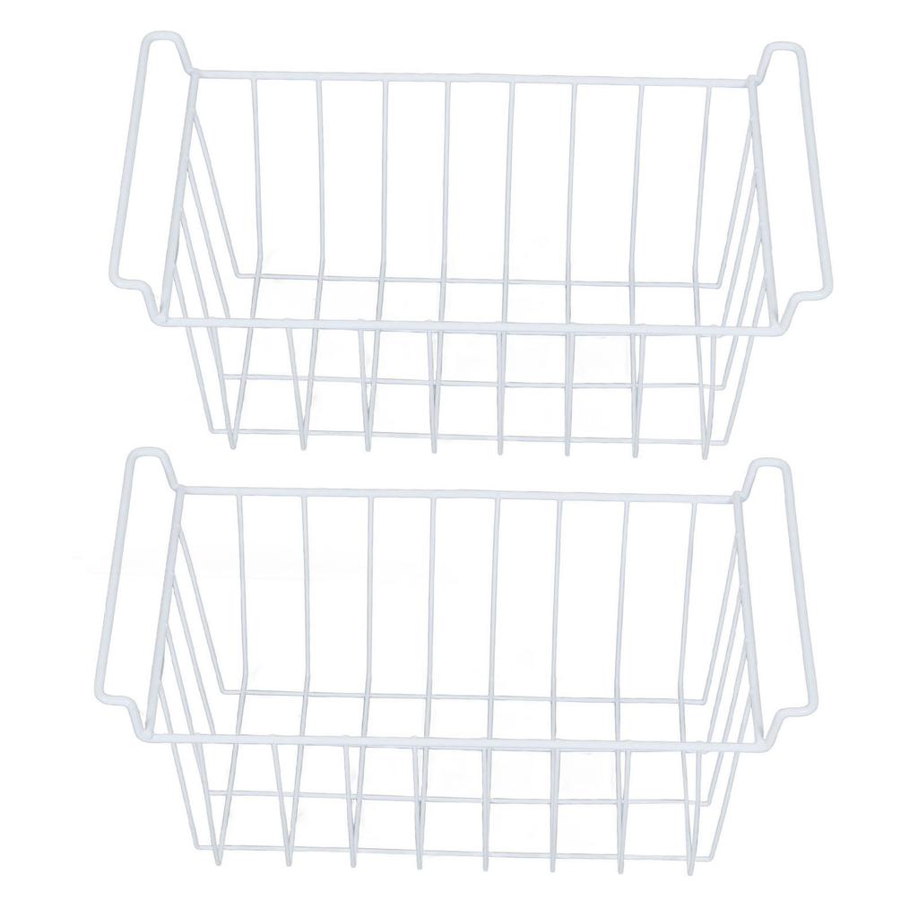 Freezer Basket Steel Wire PE Coating Space Saving Multifunctional Freezer Organizer Bin for Refrigerator Food Storage