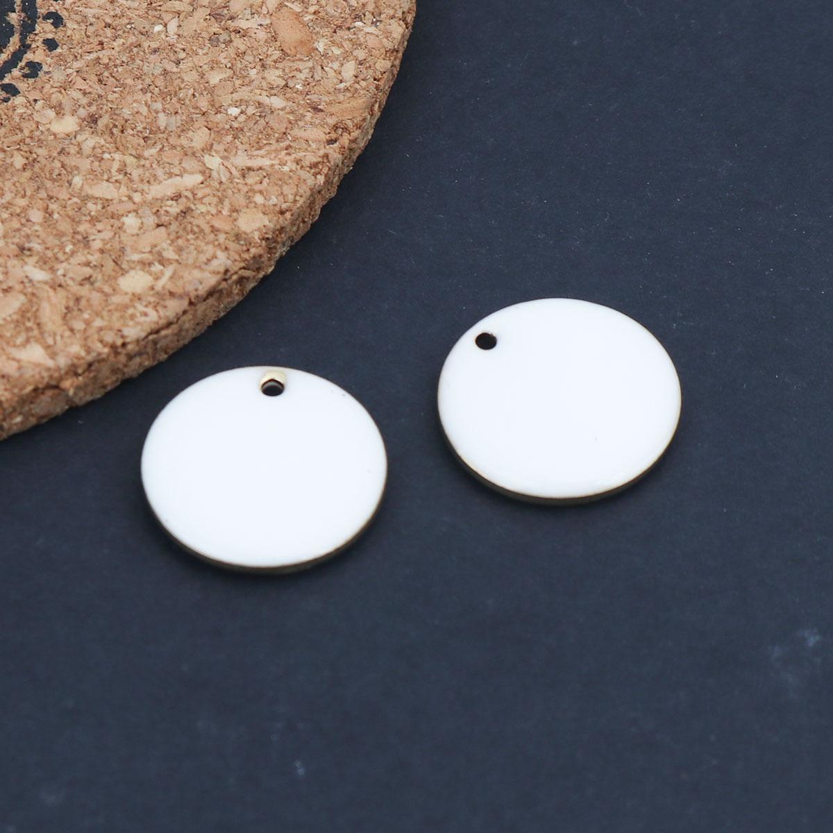 

Fashion 16mm Round Enamelled Sequins Charms Copper Enamel Double Sided Charms For DIY Jewelry Making Accessories, 10 PCs