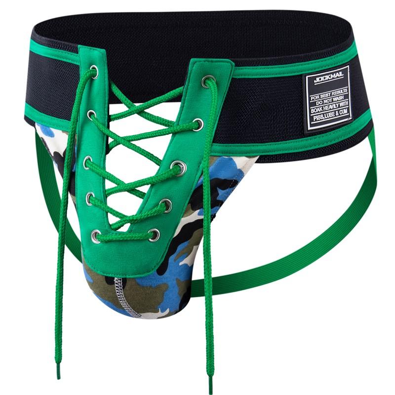 Jockstraps JOCKMAIL Lace-up Adjustable Size Men's Thong Underwear Extra Wide Waistband Low Waist Style Soft Breathable Comfortable Underpants