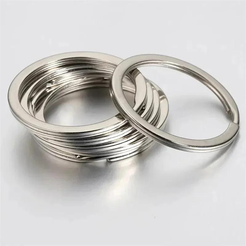 20PCs 1.5x20mm Metal Key Rings Round Flat Line Split Rings Alloy Keyrings For DIY Jewelry Making Keychain Accessories