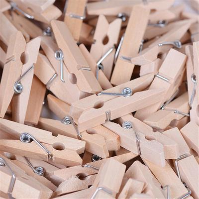 50pcs 25MM Mini Natural Wooden Clothe Photo Paper Peg Clothespin Craft Clips Arts