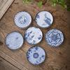 Retro Blue & White Japanese Ceramic Tea Coaster - Insulated Round Pad for Kung Fu Tea Set Accessories