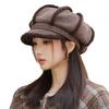 Neuer Herbst- und Winterhut für Frauen mit großem Kopf und kleinem Gesicht, Baskenmütze, lässige und vielseitige achteckige Mütze, koreanische Retro-Baseballkappe