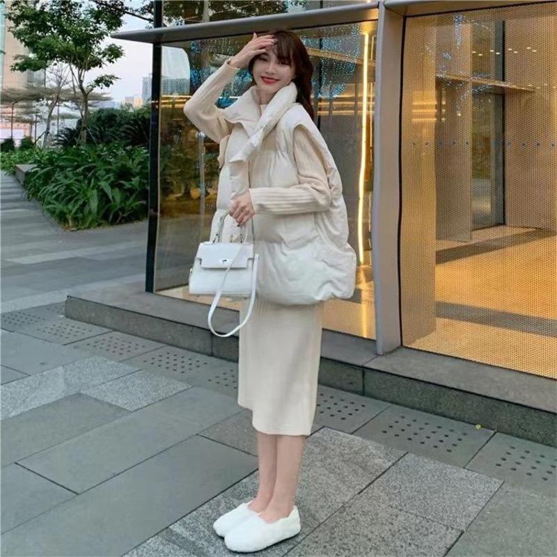 Autumn Winter Down Women Short Vest Windbreaker Thick Warm Coat Sleeveless Jacket