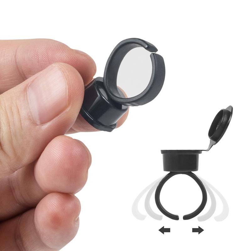 50Pcs Tattoo Pigment Ink Ring Cup Holder With Lid Cover Cap For Microblading