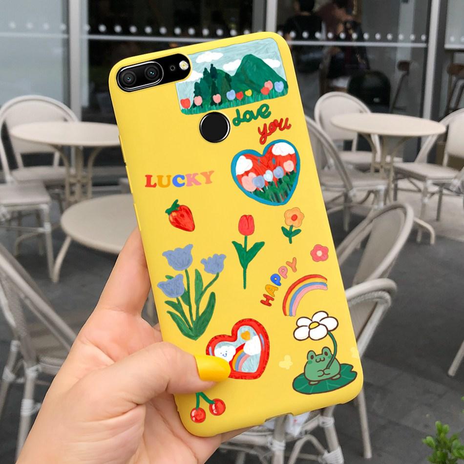 Cute Cartoon Phone Case For Honor 9 Lite LLD-L21 Candy Color Soft Silicone Back Cover For Honor 9 STF-L09 Funda Honor9 9Lite