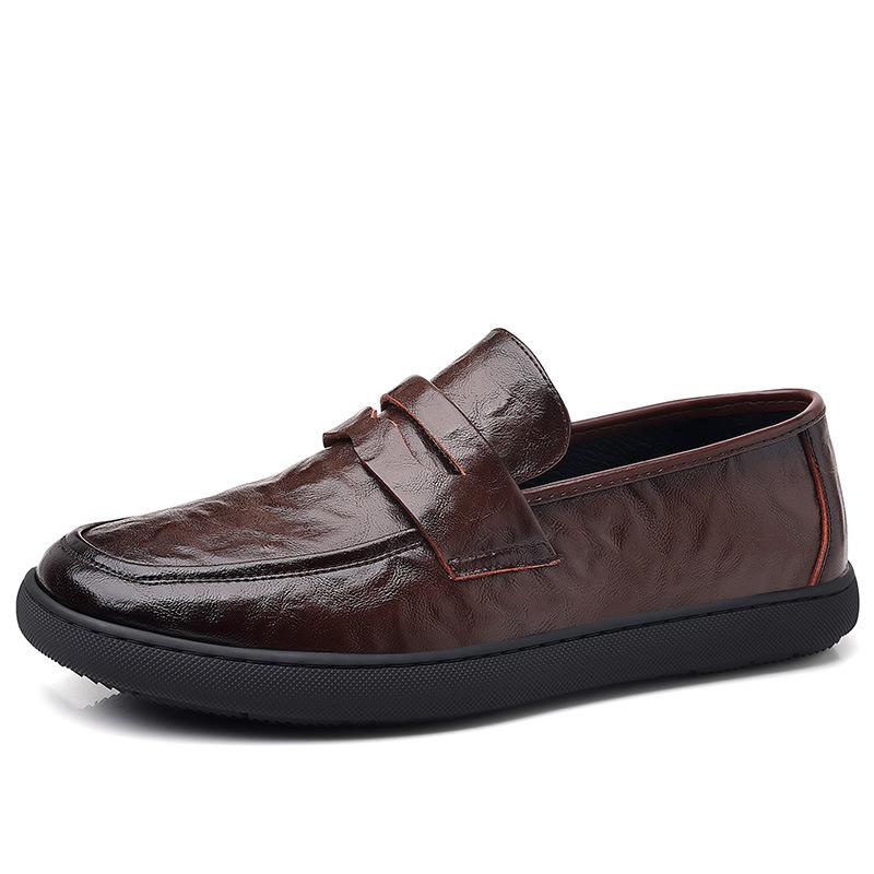 

Весенние кожаные туфли с мягкой подошвой и мягкой поверхностью в стиле ретро, мужские кожаные туфли из коровьей кожи, мужские туфли-доду, повседневные мужские туфли 44