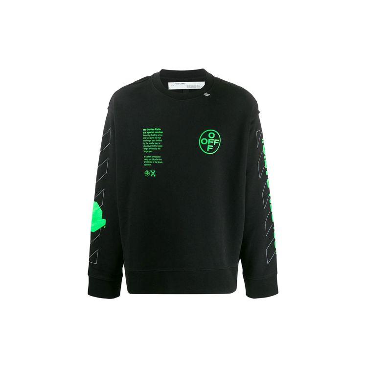 

Off-White SS20 флуоресцентная зеленая стрелка с буквенным принтом и длинными рукавами, мужские топы, черный OMBA037R20E300061045