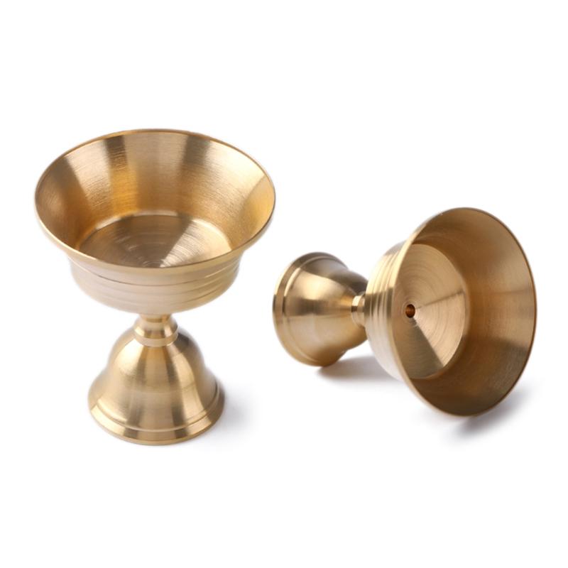 Butter Lamp Holder Brass Cup Tealight Candle Holder Tibetan Oil Lamp Buddhist Altar Supplies Candlestick Table Decors