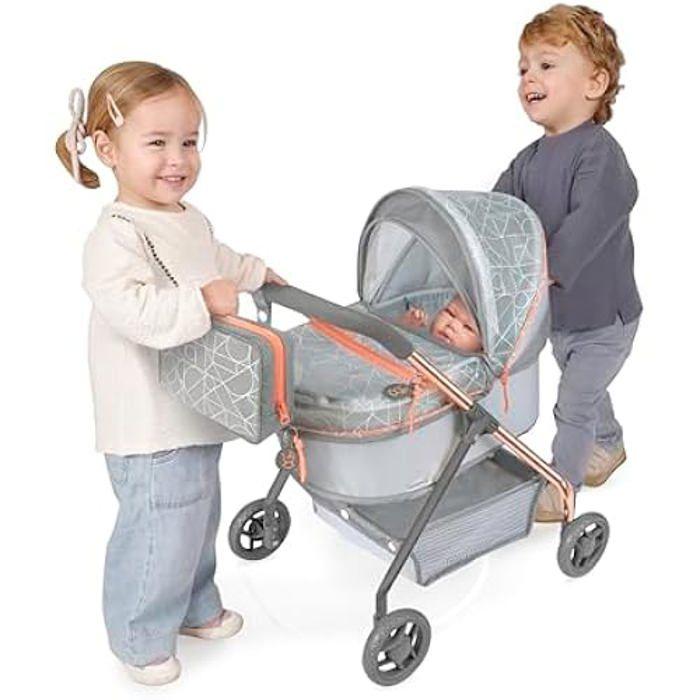Kočárek pro panenky - DE CUEVAS TOYS - Můj první kočárek - Šedý - 56 cm - Včetně tašky