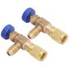 2PCS Refrigeration Valve Air Conditioning Refrigerant Control Valve Fluoride Charging Adapter for R22 R404 R407 1 4SAE