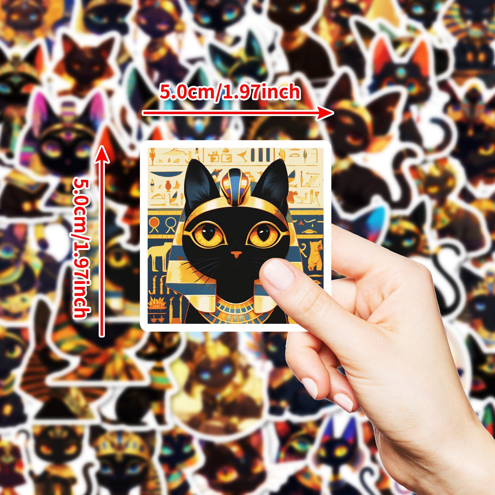 

50 Новых Египетских Котят Веселые Граффити Наклейки ПП Материал Водонепроницаемые Декоративные Наклейки