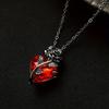 European and American Style Heart-shaped Rose Necklace, Gothic Punk Style Pendant, Women's and Girls' Birthday Gifts