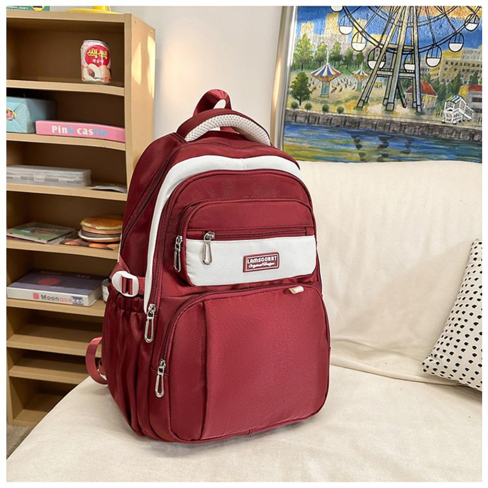 

Рюкзак женский новый высококачественный большой вместимости повседневный рюкзак модный легкий мультяшный медведь школьная сумка красный