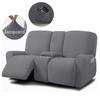 2 Seater Split Recliner Sofa Covers Jacquard Reclining Armchair Slipcover Relax Elastic Couch Covers with Cup Holder