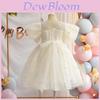 Girl Summer Dress With Flower Mesh Fabric For Little Girls Fashionable Princess Style