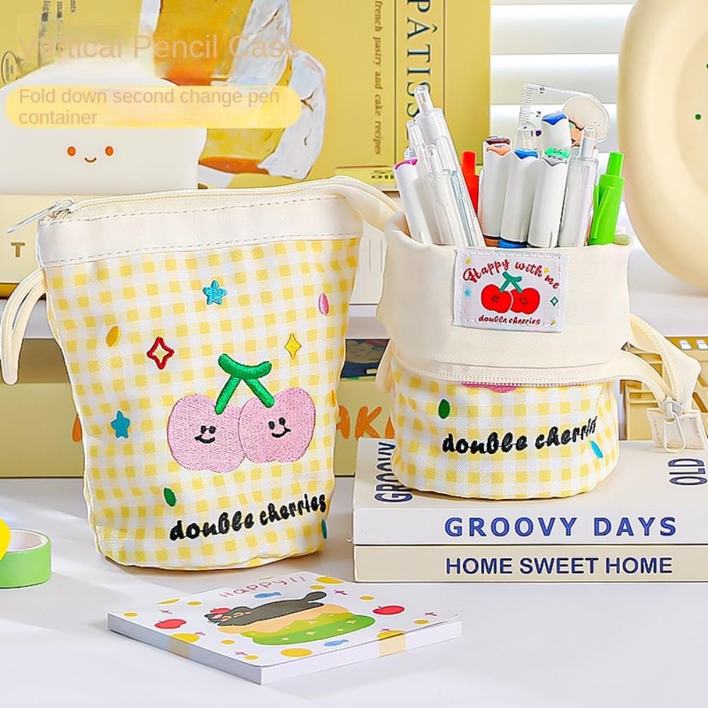 Large Capacity Cute Pencil Case Dopamine Stationery Storage Bag Kawaii Pencil Bag  Office Supplies