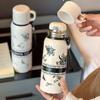 Double Layer Gardenia Thermo Bottle Large-capacity Sports Kettle Vacuum Thermos Cup  Daily Use