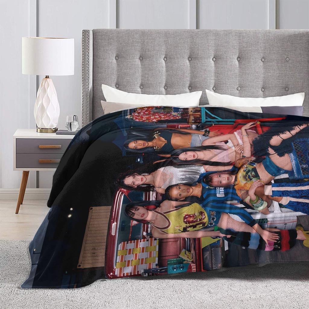 Katseye Kpop Music Girls Blankets Quality Warm Throw Blanket Winter Girls Boys Couch Chair Fluffy Bedspread