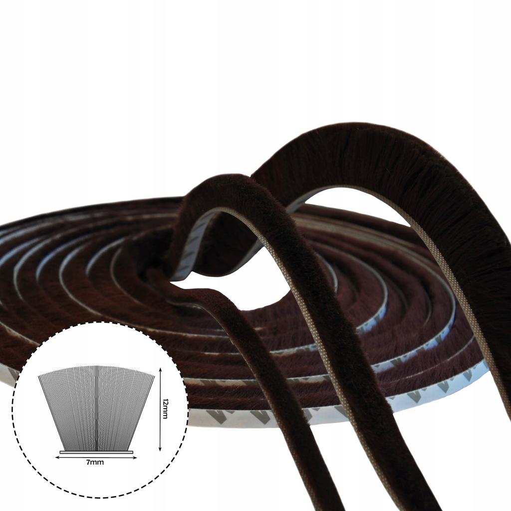 Self-adhesive brush seal BROWN 7x12 15m