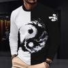 women o neck long sleeve 3d print t shirt