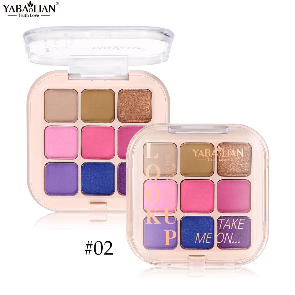 Devítibarevné Barevné Oční stíny s Velvetovým Třpytivým Efektem, Vodotěsné a Odolné proti Potu, Nesnadno se Rozmazávají, Líčení Očí