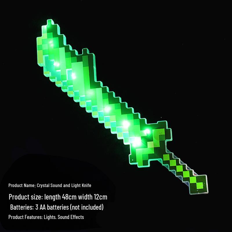 Espadas de Brinquedo Luminosas com Grade de Cristal - Tema Musical Infantil de Minecraft