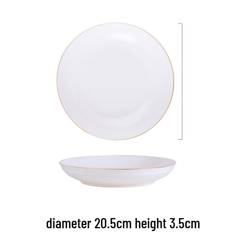 Nordic Gold Rim Steak Knife & Fork Plate Set - Western Dining & Breakfast Tableware