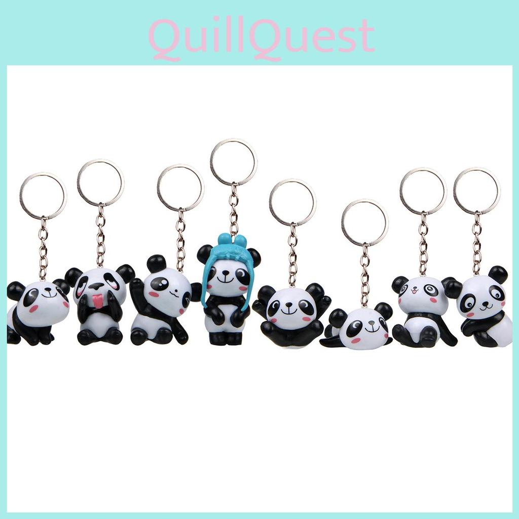 Plastic Panda Keychain Set With Creative 3d Design For Gift And Promotional Use