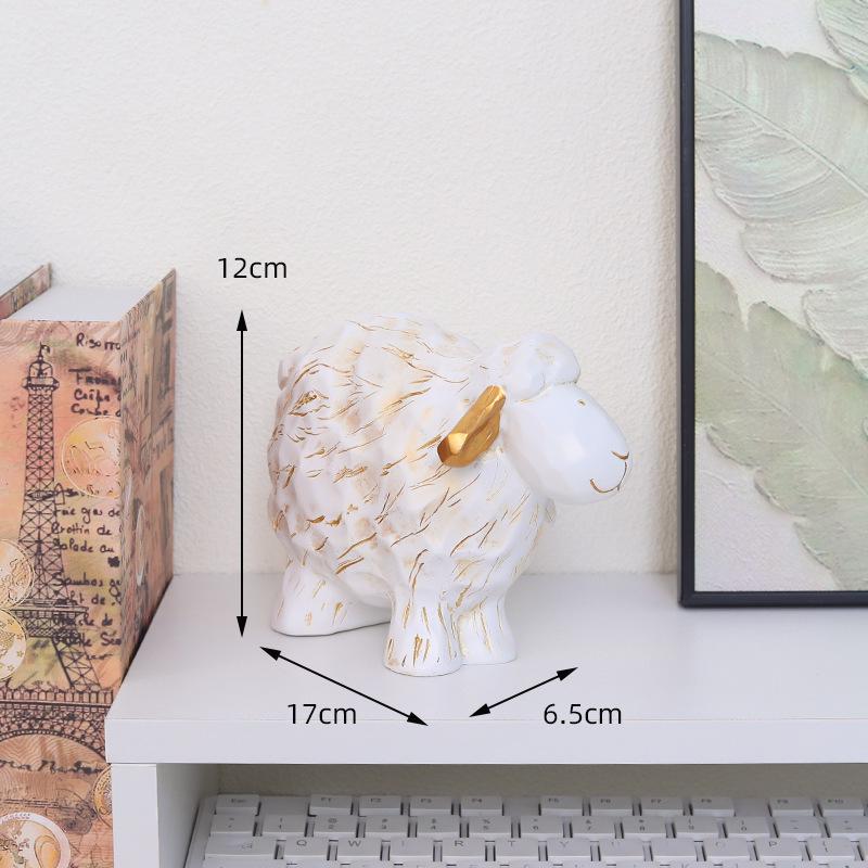 New Cute Sheep Resin Figurine Ornament - Resin Craft