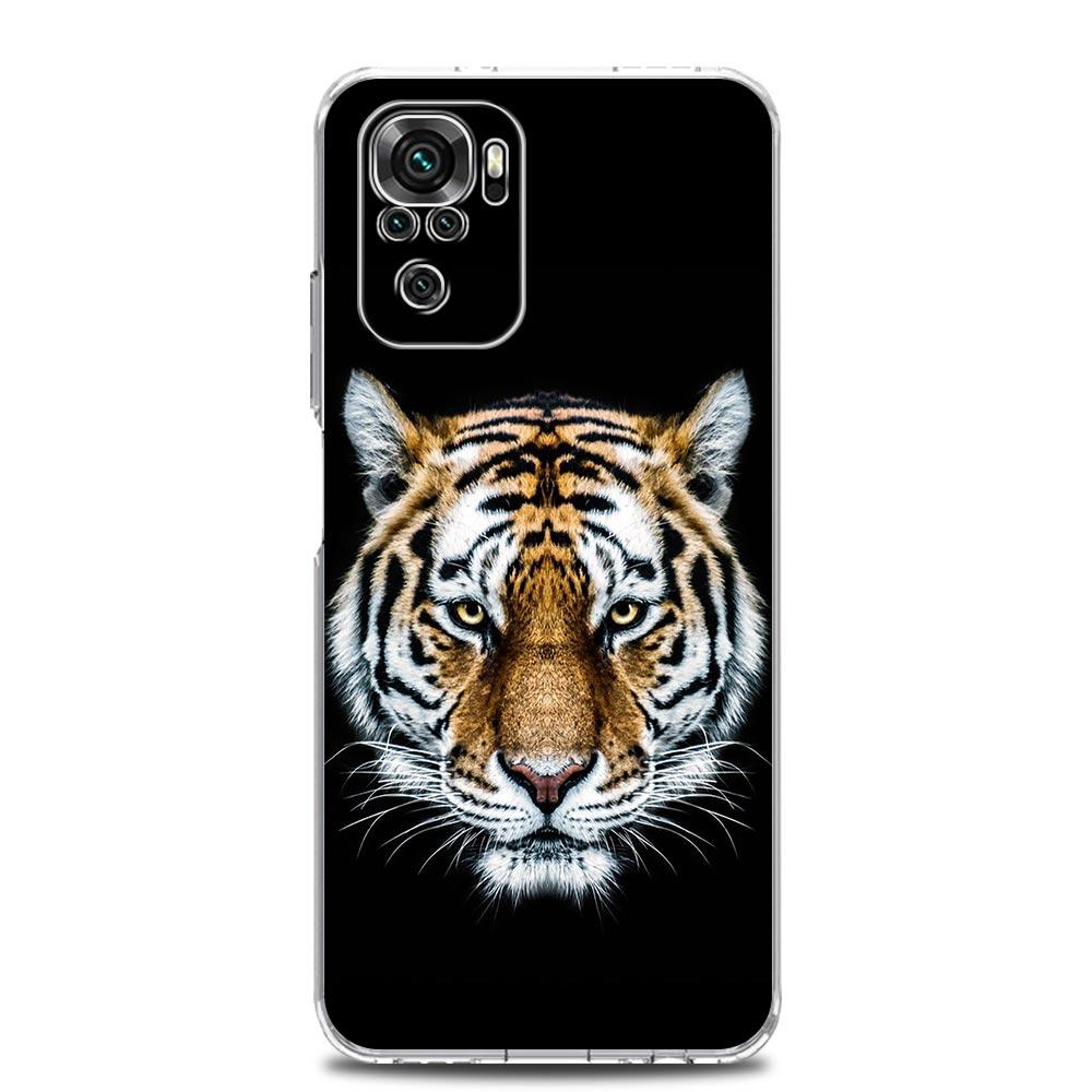 Black Cheetah Tiger Lion Animals Phone Case For Xiaomi Redmi Note 12 11 9S 9 8 10 Pro Plus 7 8T 9C 9A 8A K40 Gaming Clear Cover